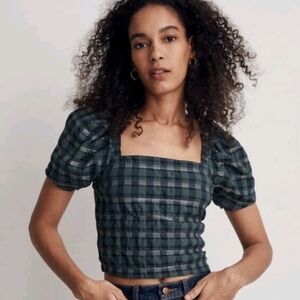 Madewell Hopewell Puff-Sleeve Crop Top